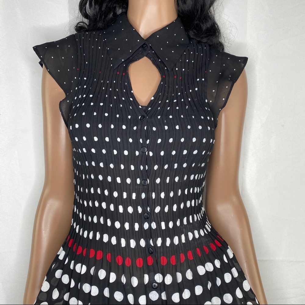 SLB Red and White Polka Dot Print Top